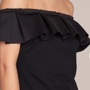 Ted Baker ruffle off shoulder LIISTA black top